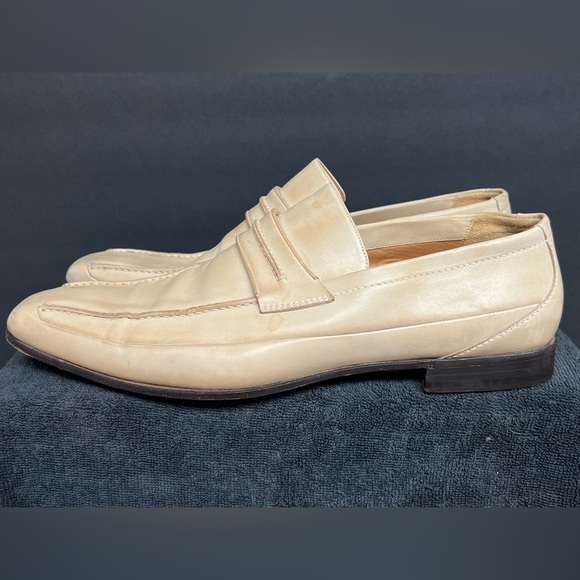 Gucci Beige Leather Shoes Loafers Men's Size 13 - Picture 1 of 12